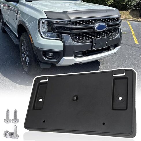 Front License Plate Frame for Ford Ranger 2024 2025 2026 (Exclude Raptor) NO Drill Front Bumper License Plate Holder Mounting Bracket Replace# N1WZ17A385N FO1068206 in Saudi Arabia