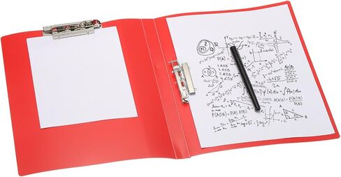 PATIKIL Ringless-Binder, A4 Binder Folders Punchless Clamp Padfolio Clipboard Clip Folder Foldable Plastic Document Binders Metal Clips for File Office Supplies, ADM95092B, Blue in Saudi Arabia