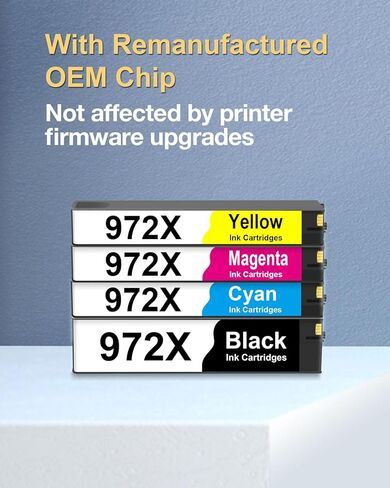 خراطيش حبر بديلة 972X لطابعات HP 972X 972A 972 لطابعات PageWide Pro MFP 477dw 452dw 577dw 552dw 452dn 477d (4 عبوات، أسود سماوي أصفر أرجواني) in Kuwait