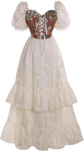 Victorian Renaissance Costume Women Medieval Corset Dress in Kuwait