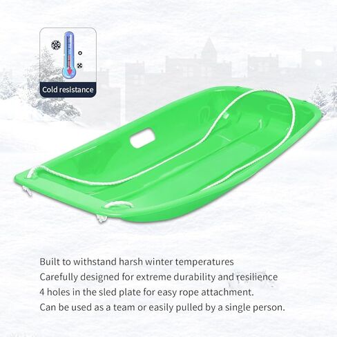 3PCS Kids' Snow Sled - Durable Lightweight Design for Winter Fun, Easy-to-Steer Sledge with Comfortable Seat, Perfect for Snowy Adventures in Saudi Arabia