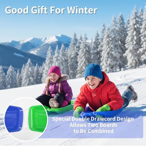 3PCS Kids' Snow Sled - Durable Lightweight Design for Winter Fun, Easy-to-Steer Sledge with Comfortable Seat, Perfect for Snowy Adventures in Saudi Arabia