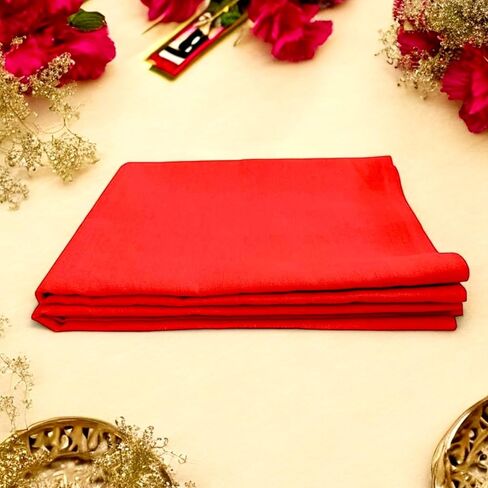 Satvik 1.25 Meter Red Cloth for Pooja, Lal Kapda for Puja, Aasan Devi Vishnu Satyanarayan Kathaa Ganapti Bhappa Bhagwan Sthapana Navratri Pujan Fabric Vastra Hawan Anushthan Diwali Puja (RED) in Saudi Arabia