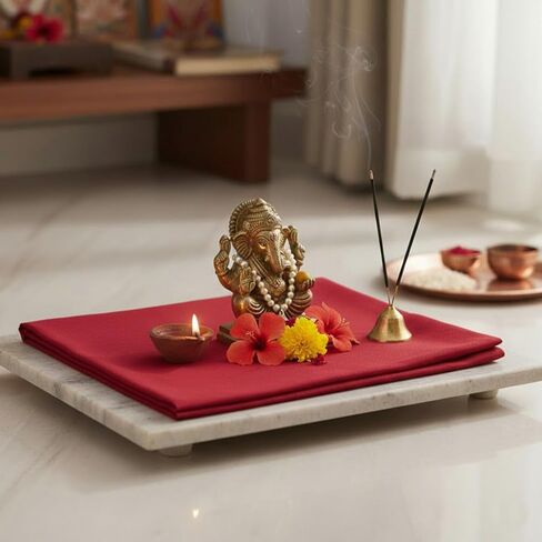 Satvik 1.25 Meter Red Cloth for Pooja, Lal Kapda for Puja, Aasan Devi Vishnu Satyanarayan Kathaa Ganapti Bhappa Bhagwan Sthapana Navratri Pujan Fabric Vastra Hawan Anushthan Diwali Puja (RED) in Saudi Arabia