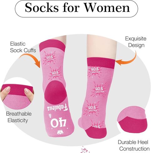 40th Birthday Gifts for Women - Mom Sister Wife Aunt Daughter Friends Mother Birthday Gift Ideas for Her Socks,Stocking Stuffers,Cozy Warm Gift from Daughter Son Brother Husband Newphew Niece in Saudi Arabia