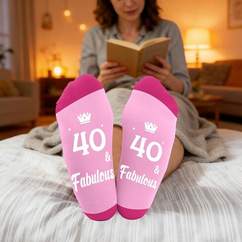 40th Birthday Gifts for Women - Mom Sister Wife Aunt Daughter Friends Mother Birthday Gift Ideas for Her Socks,Stocking Stuffers,Cozy Warm Gift from Daughter Son Brother Husband Newphew Niece in Saudi Arabia