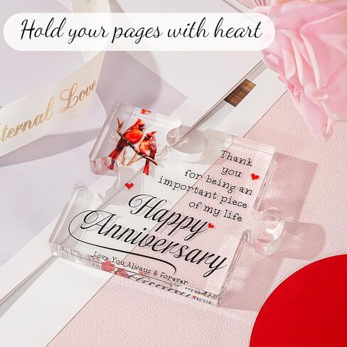 Happy Anniversary Cardinal Gifts for Women Men Best Wedding Aniversario Gifts for Wife Husband Romantic Keepsake for Her Him Puzzle Piece Gift in Kuwait