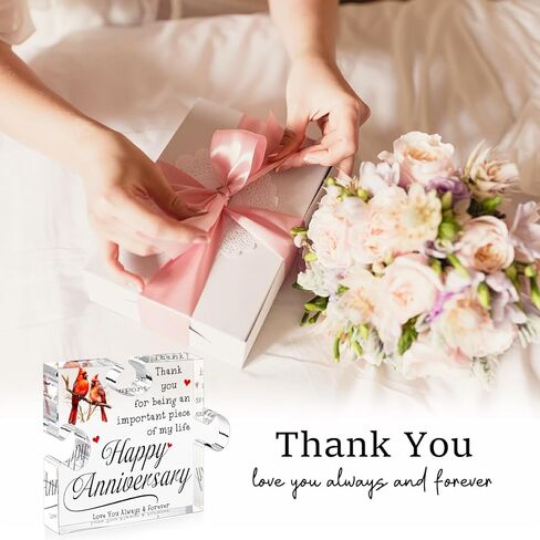 Happy Anniversary Cardinal Gifts for Women Men Best Wedding Aniversario Gifts for Wife Husband Romantic Keepsake for Her Him Puzzle Piece Gift in Kuwait