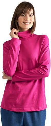 Women’s Relaxed Fit Long Sleeve Turtleneck Top – Soft Cotton Blend, Comfortable Layering Shirt in Saudi Arabia