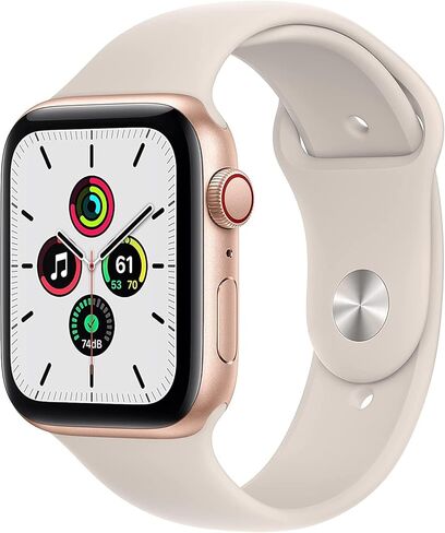 Apple Watch Series SE (GPS + Cellular, 44MM) Gold Aluminum/Starlight Band (Renewed) in Saudi Arabia