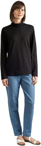 Women’s Relaxed Fit Long Sleeve Turtleneck Top – Soft Cotton Blend, Comfortable Layering Shirt in Saudi Arabia