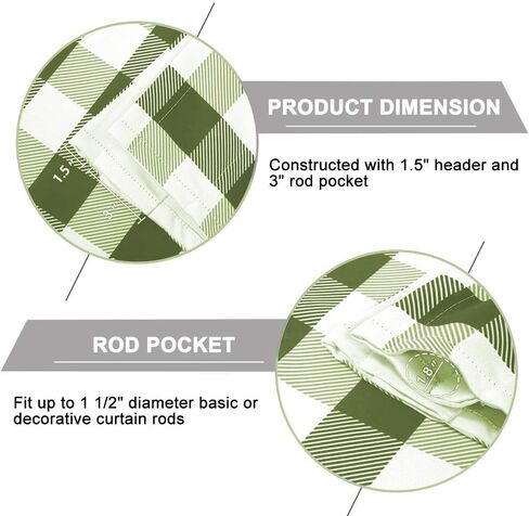 ستارة مزرعة منسوجة من الاتجاهات المنسوجة، ستارة منقوشة بافلو مقاس 58x14 للمطبخ in Kuwait