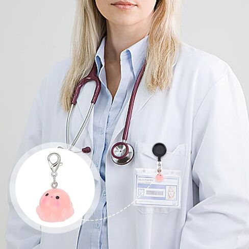 WEBEEDY 16 Styles Ocean Pals Badge Reel Charm Set Cute Animals Pendant Summer Badge Holder Charms with Lobster Clasp Clip-on Charm for Nurses Workers Teachers Lanyard Supplies Accessories in Saudi Arabia