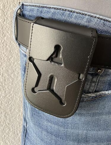 Perfect Fit Shield Wallets Florida Sheriff Five-Point Star or Ohio Sheriff Neck Badge and ID Holder Leather Black (Cutout PF185) in Saudi Arabia