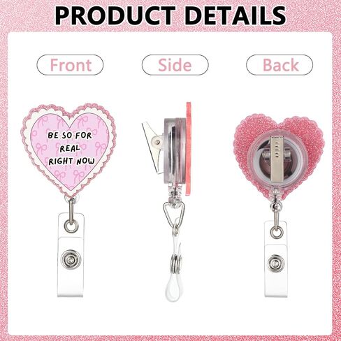 Cute and Funny Nurse Badge Reel 2-Pack with Quotes Such as Be so for Real Right Now and You're Doing Amazing Sweetie, Pink ID Badge Holder Retractable Clip for Women, Nurse Gifts in Saudi Arabia