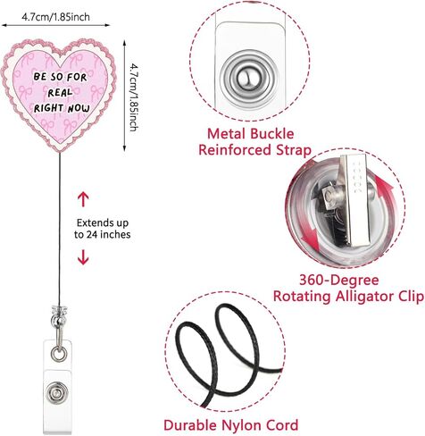 Cute and Funny Nurse Badge Reel 2-Pack with Quotes Such as Be so for Real Right Now and You're Doing Amazing Sweetie, Pink ID Badge Holder Retractable Clip for Women, Nurse Gifts in Saudi Arabia