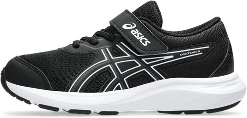 ASICS Kid's Contend 9 Pre School Running Shoe, 1, Black/White in Saudi Arabia