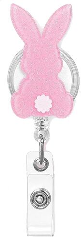 Irish Lucky Clover Badge Reel St Patrick's Day Badge Reels Retractable Acrylic ID Badge Holder Glitter Shamrock Badge Clip St Patricks Day Badge Holders for Nurse Doctor Teacher Student Employee in Saudi Arabia