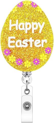 Irish Lucky Clover Badge Reel St Patrick's Day Badge Reels Retractable Acrylic ID Badge Holder Glitter Shamrock Badge Clip St Patricks Day Badge Holders for Nurse Doctor Teacher Student Employee in Saudi Arabia