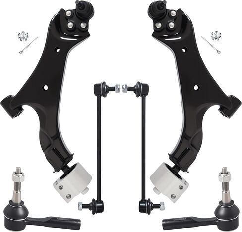 AUQDD 6Pcs Front End Suspension Kit Fit For 2010-2017 Chevy Equinox, 10-17 G-MC Terrain, 2 Lower Control Arm w/Ball Joint 2 Sway Bar Link 2 Outer Tie Rod End (# 524-157 524-158 K750188 ES800640) in Saudi Arabia