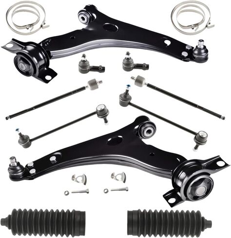 Front Lower Control Arm w/Ball Sway Bar Tie Rod Suspension Kit Compatible with Ford Focus 2006-2007(Built After 12/05/05) [Replace#K80407, K80408, K80066, ES80580, EV80632] in Saudi Arabia
