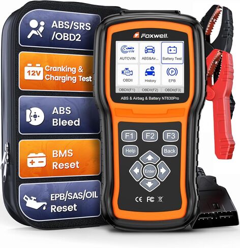 FOXWELL NT630 Pro OBD2 Scanner 12V Battery Tester, ABS SRS Scanner, ABS Bleed Car Diagnostic Scanner for Bleeding Brakes, Airbag Light Reset, Automotive Battery Tester, Charging/Cranking Test in Kuwait
