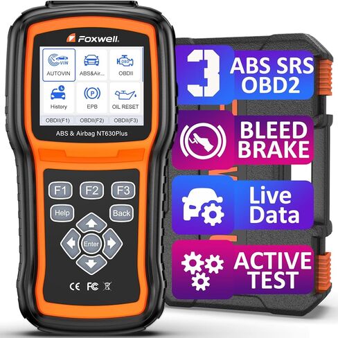FOXWELL NT630 Pro Obd2 Scanner 12V Battery Tester، ABS SRS Scanner، ABS Bleed Car Diagnostic Scanner لفرامل النزيف، إعادة ضبط ضوء الوسادة الهوائية، اختبار بطارية السيارات، اختبار الشحن/التدوير in Saudi Arabia
