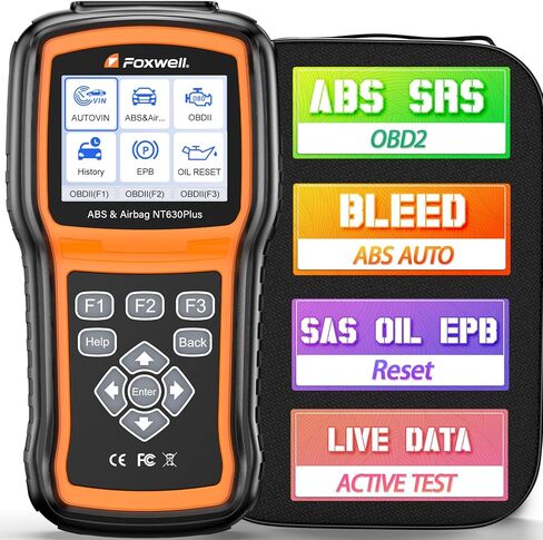 FOXWELL NT630 Pro Obd2 Scanner 12V Battery Tester، ABS SRS Scanner، ABS Bleed Car Diagnostic Scanner لفرامل النزيف، إعادة ضبط ضوء الوسادة الهوائية، اختبار بطارية السيارات، اختبار الشحن/التدوير in Saudi Arabia