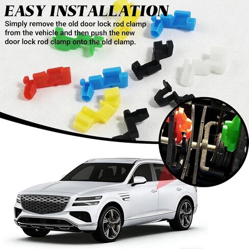 80Piece Car Door Lock Rod Clips Assortment Kit, Door Install Clips Hood Latch & Tailgate Handle Push Clips, Universal Left and Right Door Handle Rod End Retainer Clips for Most Car Truck SUV in Kuwait