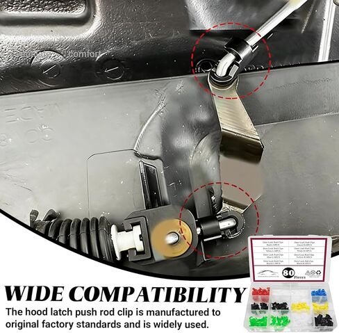 80Piece Car Door Lock Rod Clips Assortment Kit, Door Install Clips Hood Latch & Tailgate Handle Push Clips, Universal Left and Right Door Handle Rod End Retainer Clips for Most Car Truck SUV in Kuwait