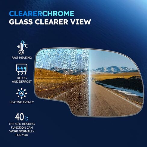 Passenger Side Heated Mirror Glass Compatible With Chevrolet Avalanche 1500 2500 Escalade Esv Ext Sierra 3500 Silverado Suburban Tahoe 2003 2004 2005 2006 2007 88944392 Power Heated in Saudi Arabia