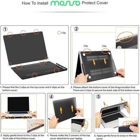 MOSISO Compatible with MacBook Pro 16 inch Case 2025 2024 2023 2022 2021 M4 M3 M2 M1 A3403 A3186 A2991 A2780 A2485 Pro Max Chip,Protective Plastic Composition Book Hard Shell Case&Keyboard Cover,Black in Saudi Arabia