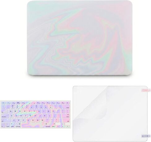 KECC متوافق مع حافظة MacBook Pro 13 بوصة 2020-2025، إصدار 2016-2019 M2 M1 A2338 A2289 A2251 A2159 A1989 A1706 A1708 غلاف صلب بلاستيكي + غطاء لوحة مفاتيح + واقي شاشة، وردي خيالي in Kuwait