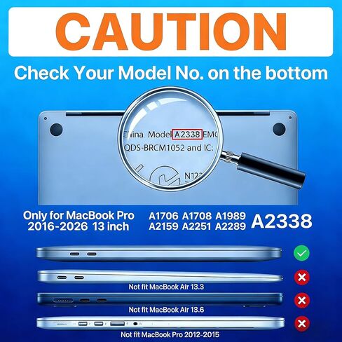 KECC متوافق مع حافظة MacBook Pro 13 بوصة 2020-2025، إصدار 2016-2019 M2 M1 A2338 A2289 A2251 A2159 A1989 A1706 A1708 غلاف صلب بلاستيكي + غطاء لوحة مفاتيح + واقي شاشة، وردي خيالي in Kuwait