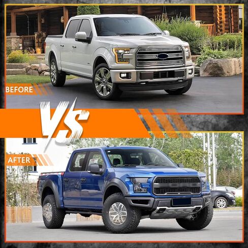 Front Grill Compatible With F-150 F150 F 150 2015-2017 Matte Black Front Bumper Grille With Accessories/Letters in Kuwait