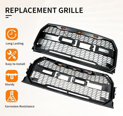 Front Grill Compatible With F-150 F150 F 150 2015-2017 Matte Black Front Bumper Grille With Accessories/Letters in Kuwait