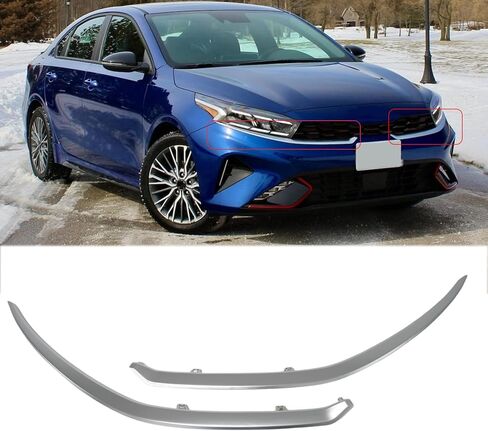 A Pair Front Bumper Molding For Kia Forte 22-24, Right&Left Grille Silve Chrome Trim Replace 863A7-M7510 863A8-M7510 in Kuwait