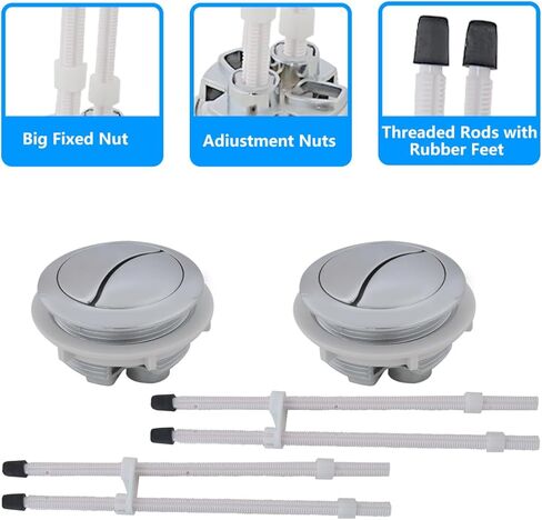 2-Pack 48mm Toilet Flush Buttons - Universal Dual Push Button Replacement for Glacier Bay in Kuwait