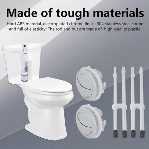 2-Pack 48mm Toilet Flush Buttons - Universal Dual Push Button Replacement for Glacier Bay in Kuwait