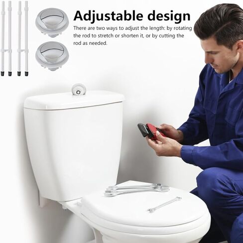 2-Pack 48mm Toilet Flush Buttons - Universal Dual Push Button Replacement for Glacier Bay in Kuwait