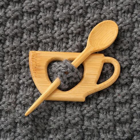 2pcs Elegant Handcrafted Bamboo Brooch - Irregular Wooden Scarf Pin for Sweaters, Autumn Winter Accessory in Saudi Arabia