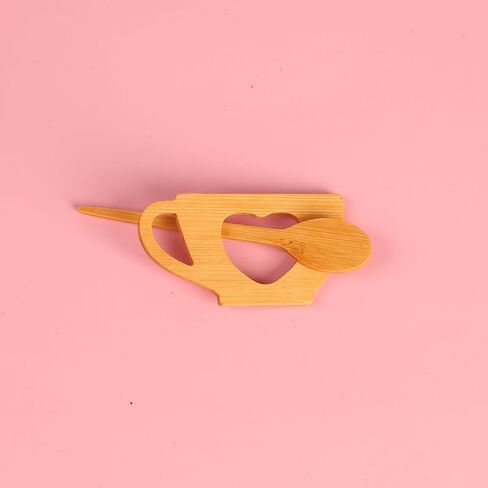 2pcs Elegant Handcrafted Bamboo Brooch - Irregular Wooden Scarf Pin for Sweaters, Autumn Winter Accessory in Saudi Arabia
