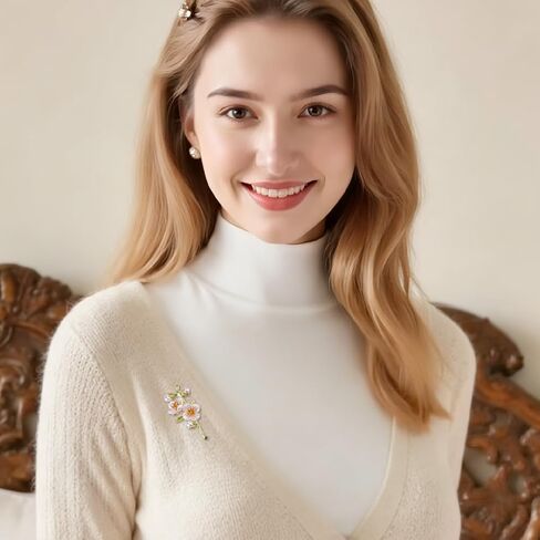 SUPERFINDINGS 6Pcs Fashion Plant Flowers Brooch Pins Vintage Enamel Floral Brooch Alloy Enamel Lapel Pins Blossom Ladies Bouquet Brooches for Party Favors Wedding Gifts Hat Bag Suit Tie Shirt Scarfs in Saudi Arabia