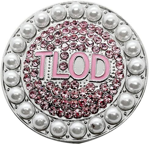 بروش من حجر الراين للسيدات المتميزات - حروف من المينا الوردية، دبوس بروش معدني مستدير من TLOD للنساء in Kuwait