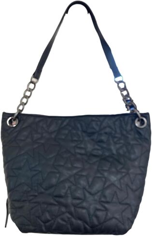 Betsey Johnson Luv Betsey Sabine Allover Quilted Galaxy Star Black Faux Leather W/Detachable Luv Betsey Star Dangle D Ring Metal Hardware Detail Top Strap Handle Shoulder Bag in Saudi Arabia