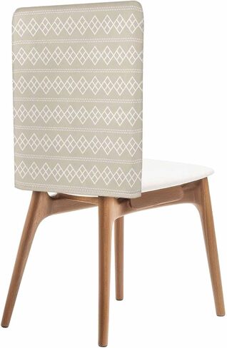 Beige Geometric Chair Back Cover, Dining Chair Protector Covers, Modern Abstract Art Plaid Aesthetics Chair Covers Removable Chair Slipcovers for Weeding Banquet Party 19"x20", 6 Pack in Kuwait