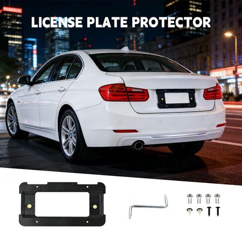 No Drill Rear License Plate Holder, License Plate Frames for BMW 1/2/ 3/5 / 6/ X Series, 328i 323i 528i M3, with Screws in Kuwait