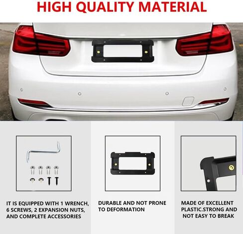 No Drill Rear License Plate Holder, License Plate Frames for BMW 1/2/ 3/5 / 6/ X Series, 328i 323i 528i M3, with Screws in Kuwait