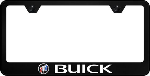 Au-Tomotive Gold Inc. Officially Licensed UV Print Logo on Black Polycarbonate License Plate Frame for Buick in Saudi Arabia
