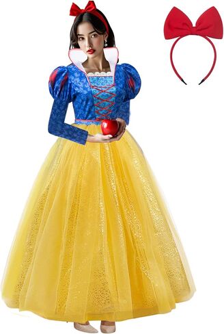 فستان الأميرة للسيدات للهالوين للبالغين مع عصابة رأس لحفلات أعياد الميلاد والهالوين فستان فاخر من التول in Kuwait